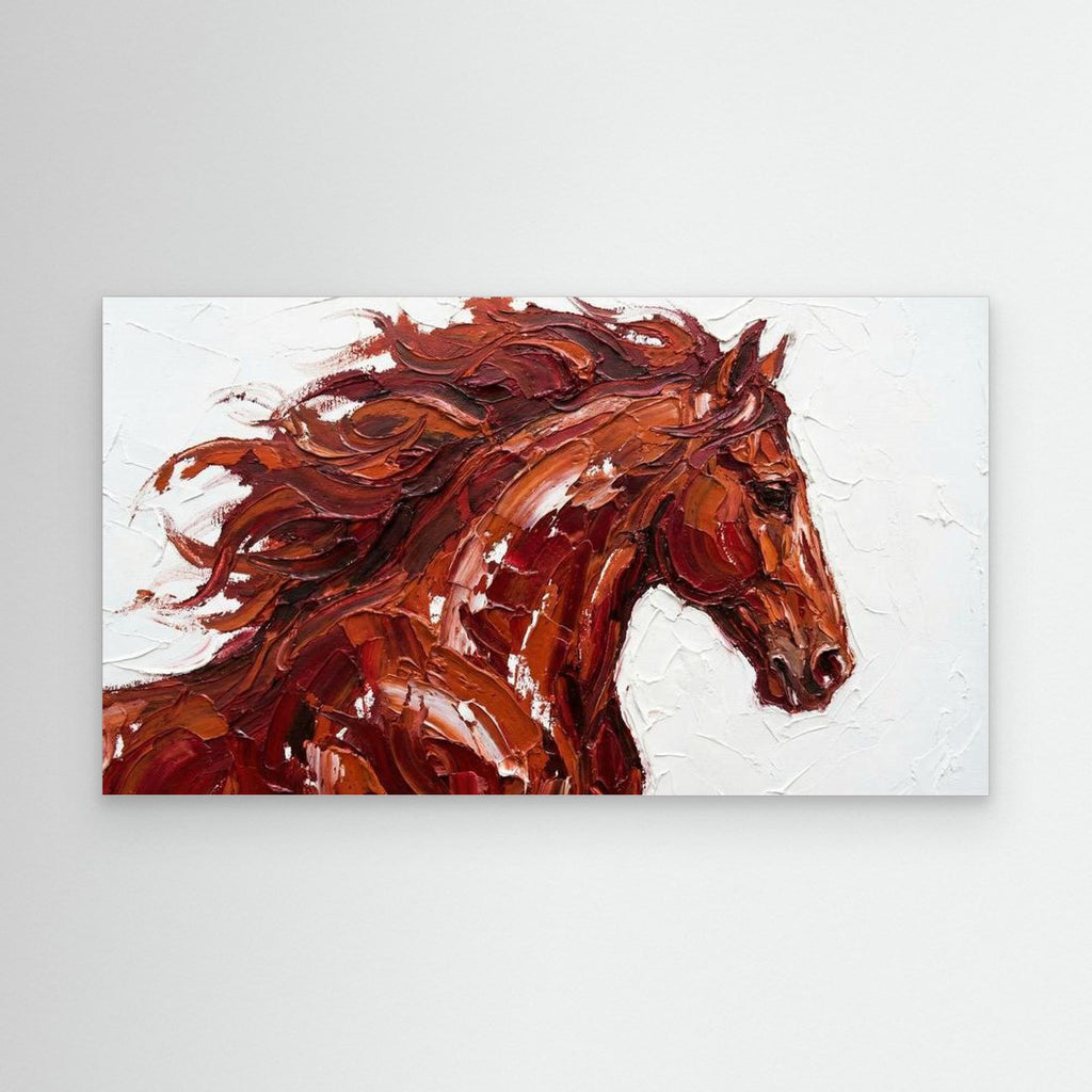 Fire Horse Canvas Print for Modern Hallway Wall Decor - Framed Pop Art