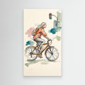 Urban Cycle Sketch Framed Canvas | Breezy City Wall Art - Framed Pop Art