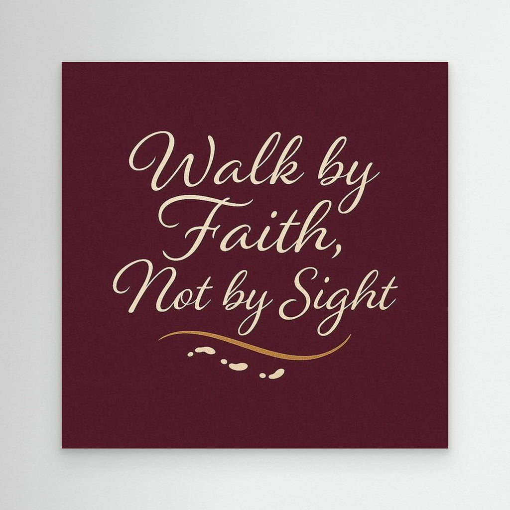 Walk by Faith Wall Art | Christian Bedroom Decor Quote - Framed Pop Art