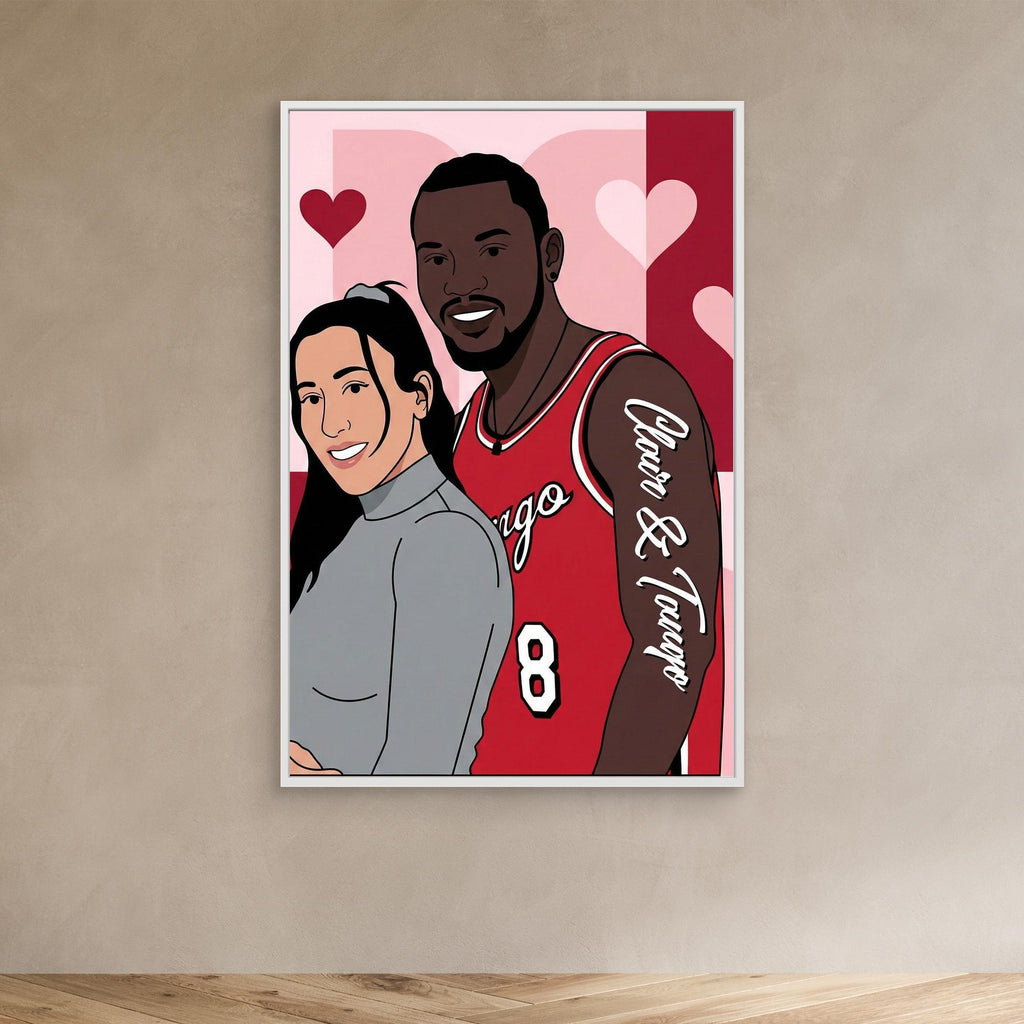 Custom Couple Pop Art | Personalised Graphic Portrait Canvas
