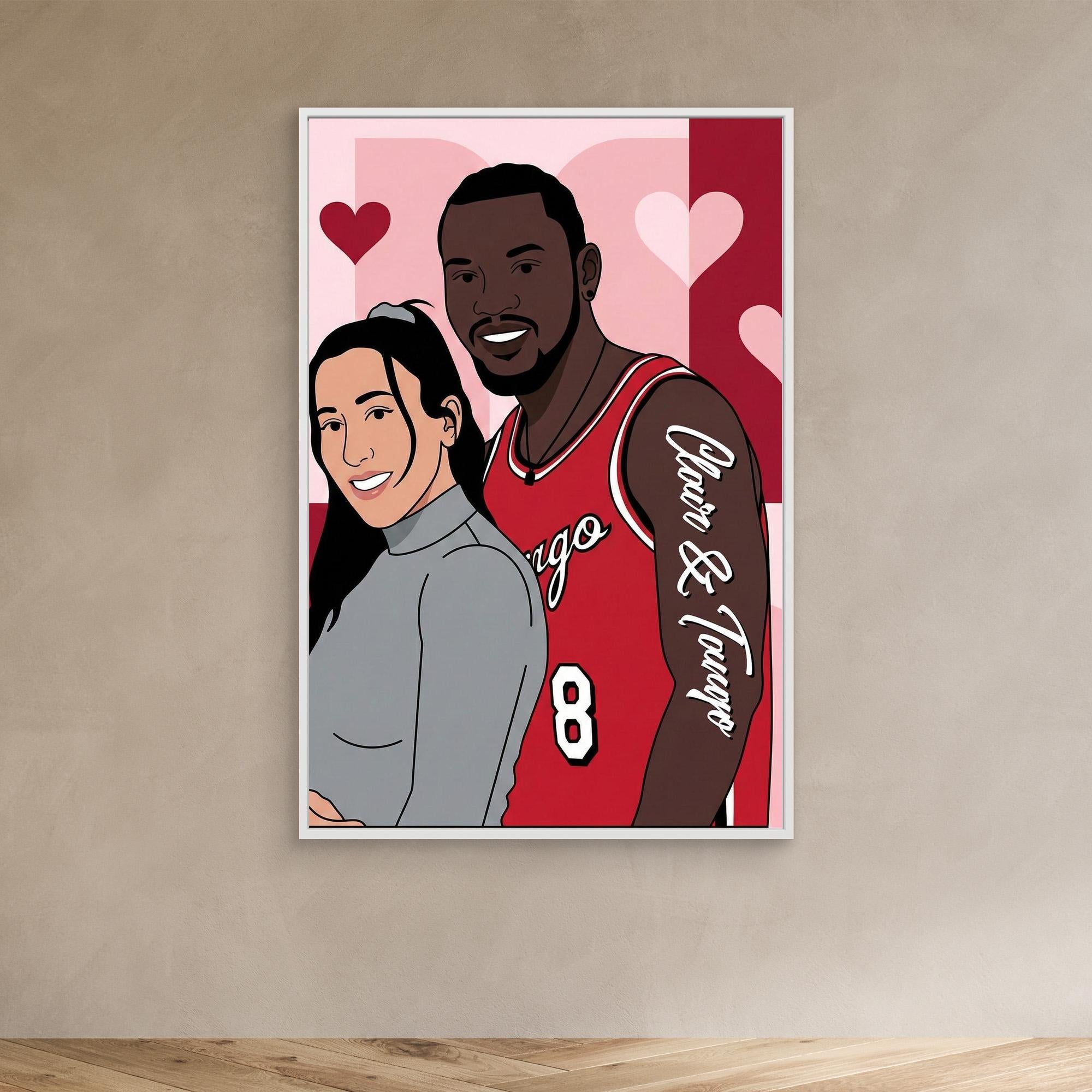 Custom Couple Pop Art | Personalised Graphic Portrait Canvas