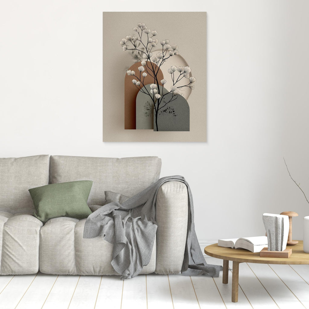 Minimalist Botanical Arch Framed Canvas Wall Art - Framed Pop Art