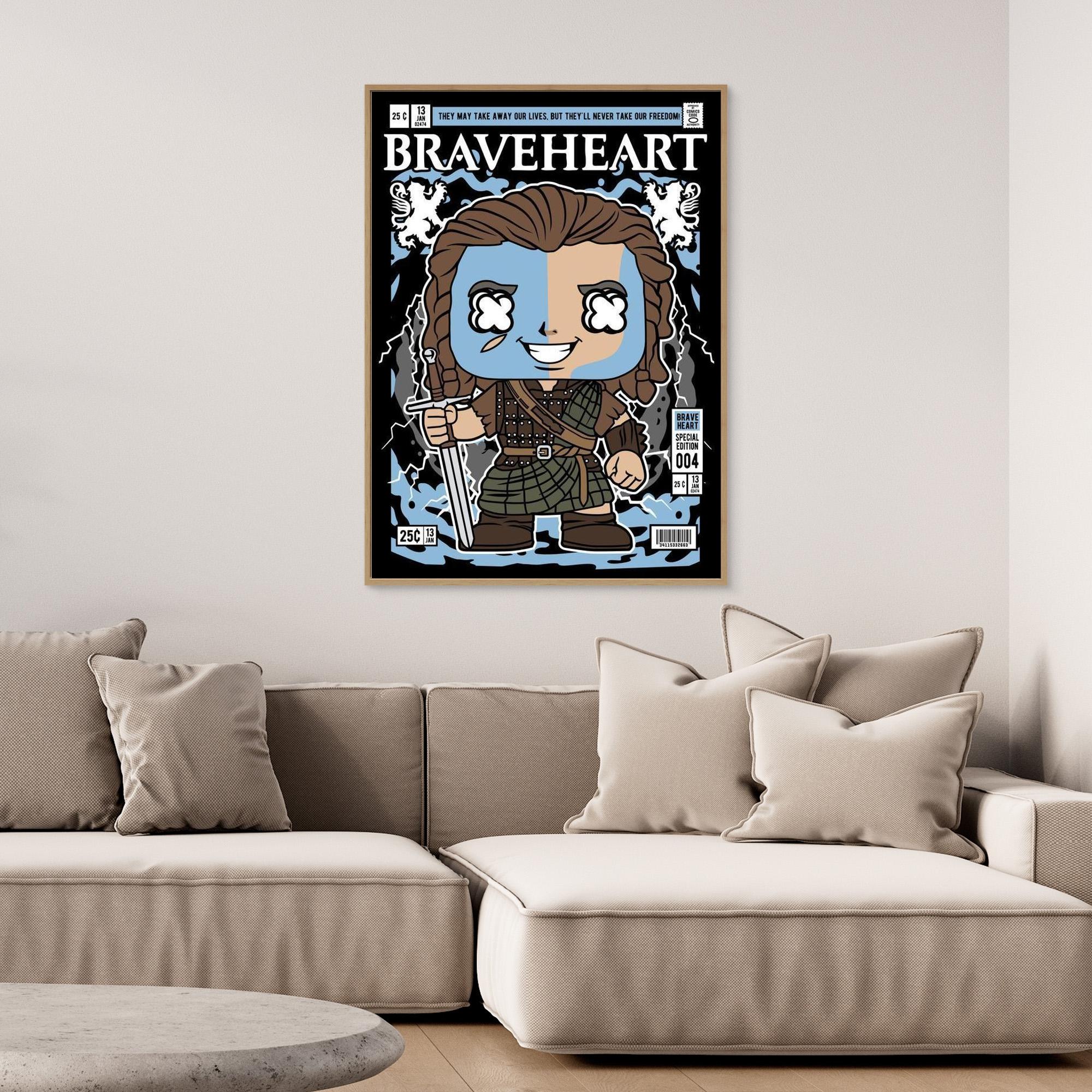 Braveheart William Wallace Comic Art | Movie Decor for Office - Framed Pop Art