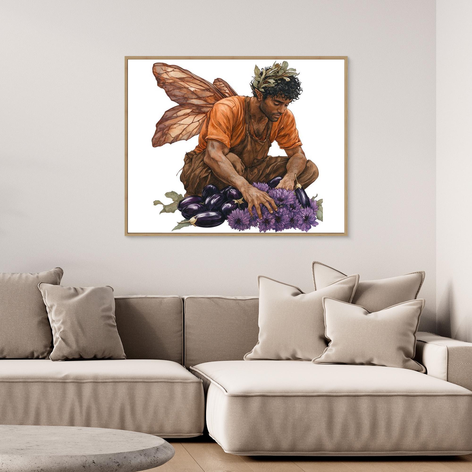 Male Fairy Gardener Art Print | Autumn Harvest Wall Art - Framed Pop Art