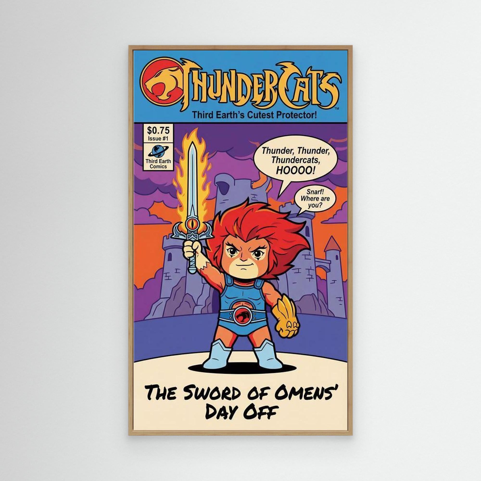 Thundercats Lion-O Parody Comic Art Canvas | Retro Wall Decor