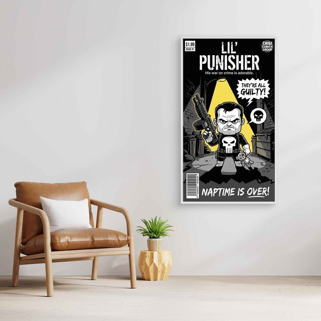 Lil Punisher Chibi Canvas Print - Framed Pop Art