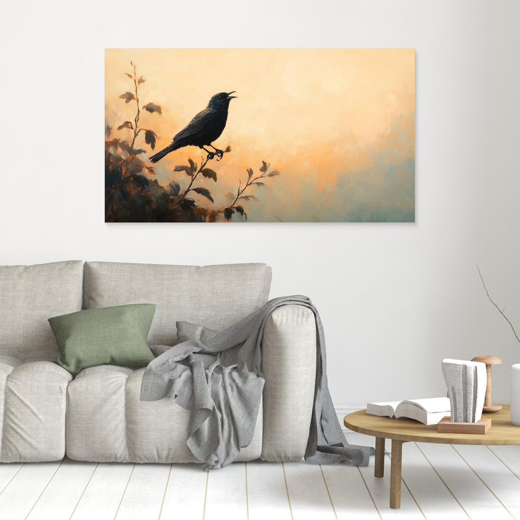 Songbird at Dawn Framed Canvas Print | Nature Wall Art