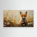 Fox Cub Nursery Wall Art | Woodland Animal Framed Canvas