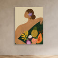 Hallway Wall Art – Tropical Woman & Fruit Canvas Print - Framed Pop Art