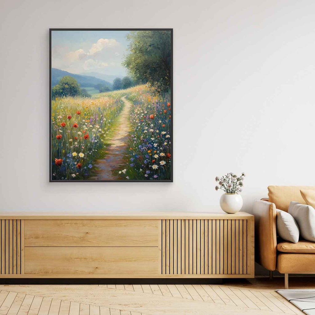 Hallway Wall Art – Wildflower Meadow Path Canvas Print