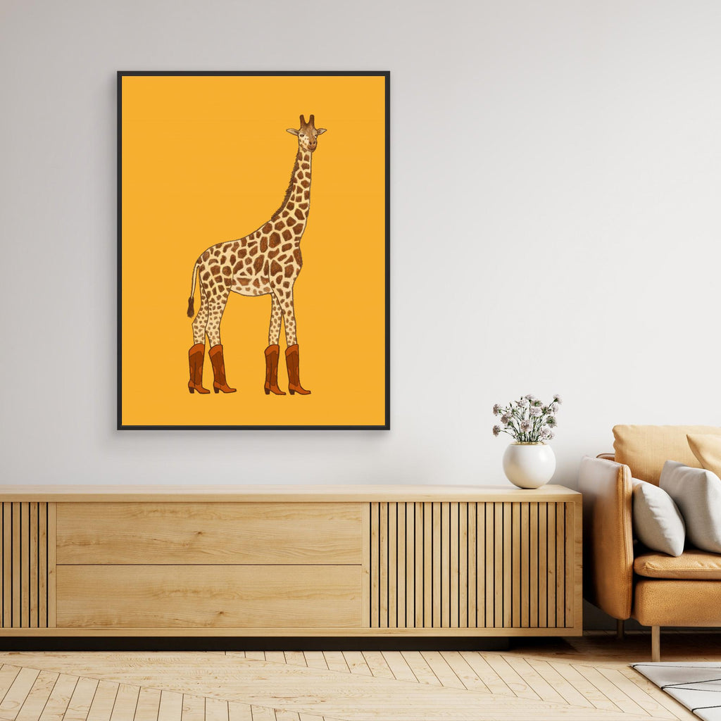 Jolene Cowgirl Giraffe Print | Quirky Nursery Wall Art - Framed Pop Art
