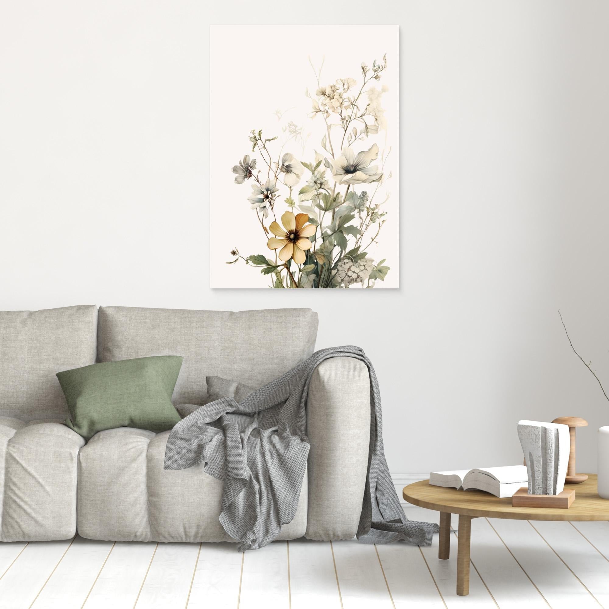 Vintage Floral Meadow Wall Art | Scandi Style Nursery Decor - Framed Pop Art