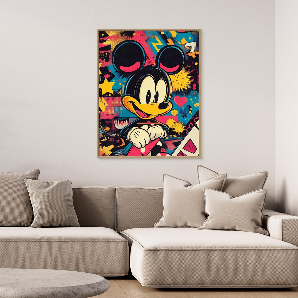 Urban Graffiti Mouse Wall Art | Modern Pop Culture Print - Framed Pop Art