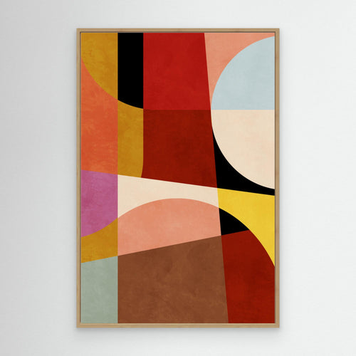 Bauhaus Abstract Shapes – Vibrant Hallway Wall Art - Framed Pop Art