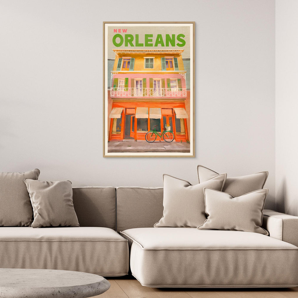New Orleans Vintage Travel Poster | French Quarter Wall Art - Framed Pop Art