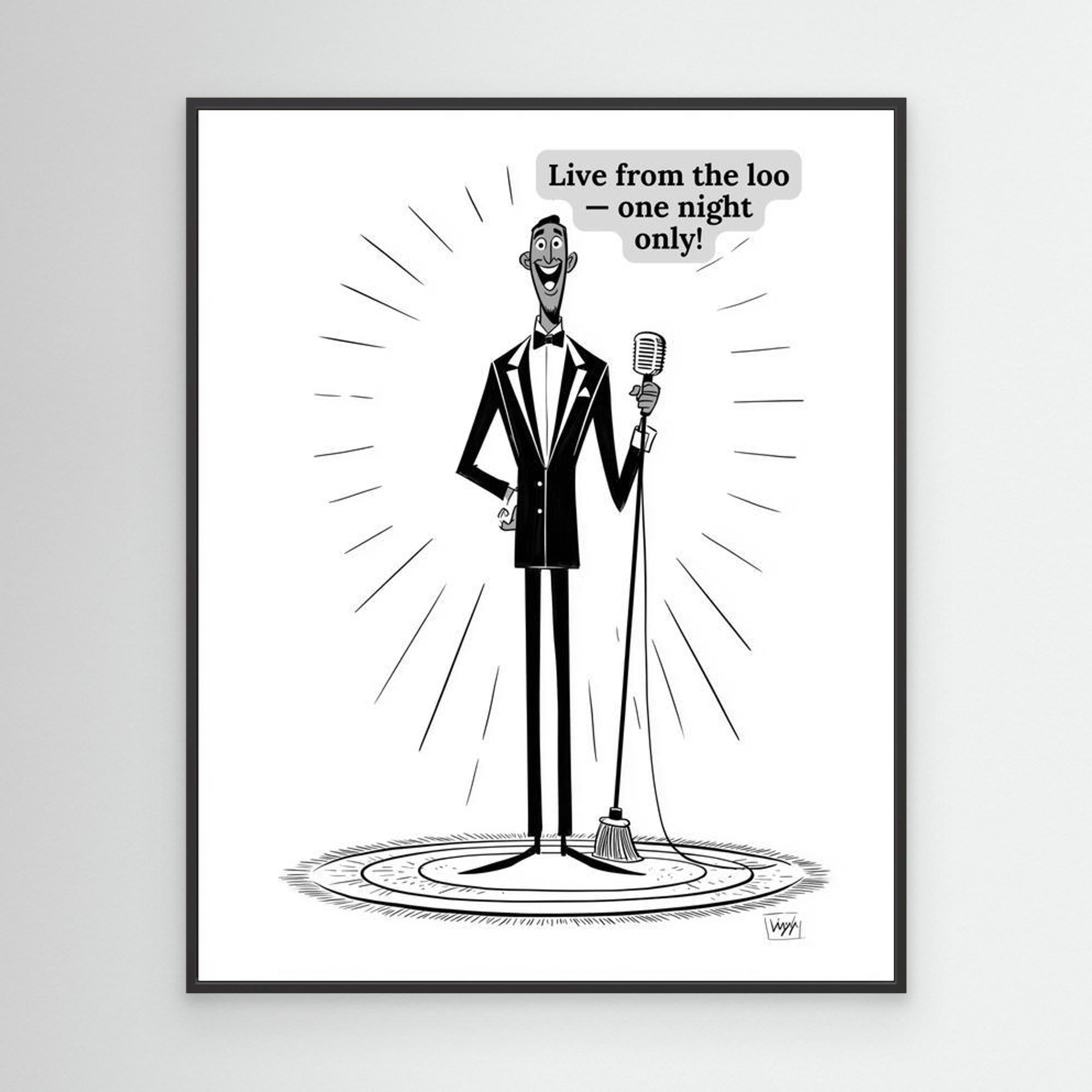 Live From The Loo Bathroom Art | Funny Musical Wall Print