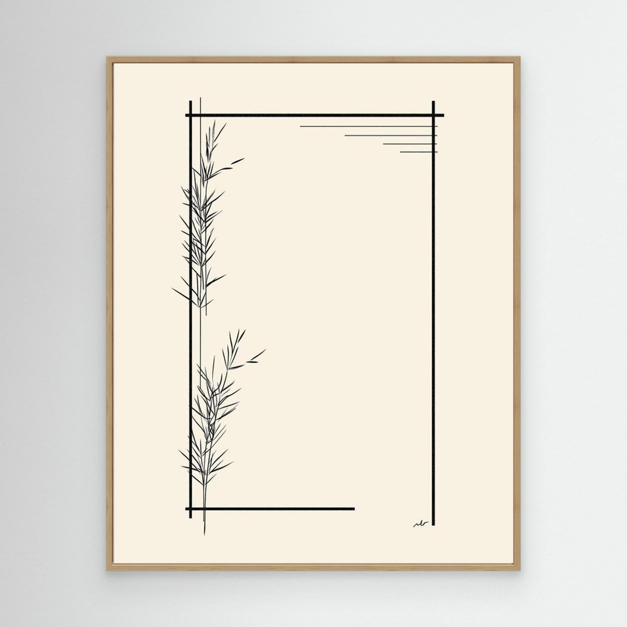 Minimalist Botanical Line Art Framed Wall Decor