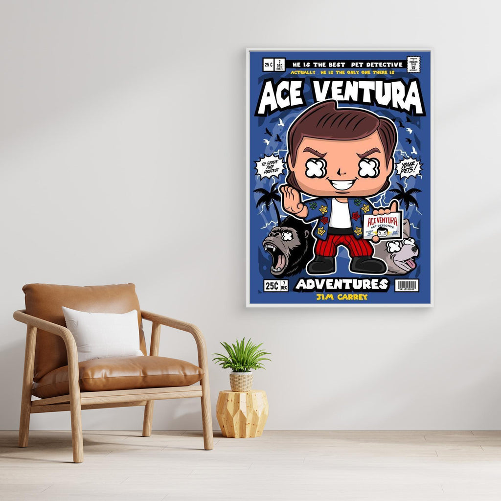 Ace Ventura Pet Detective Comic Style Canvas Wall Art