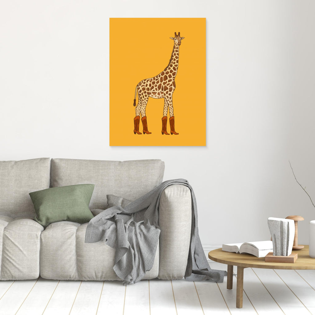 Jolene Cowgirl Giraffe Print | Quirky Nursery Wall Art - Framed Pop Art