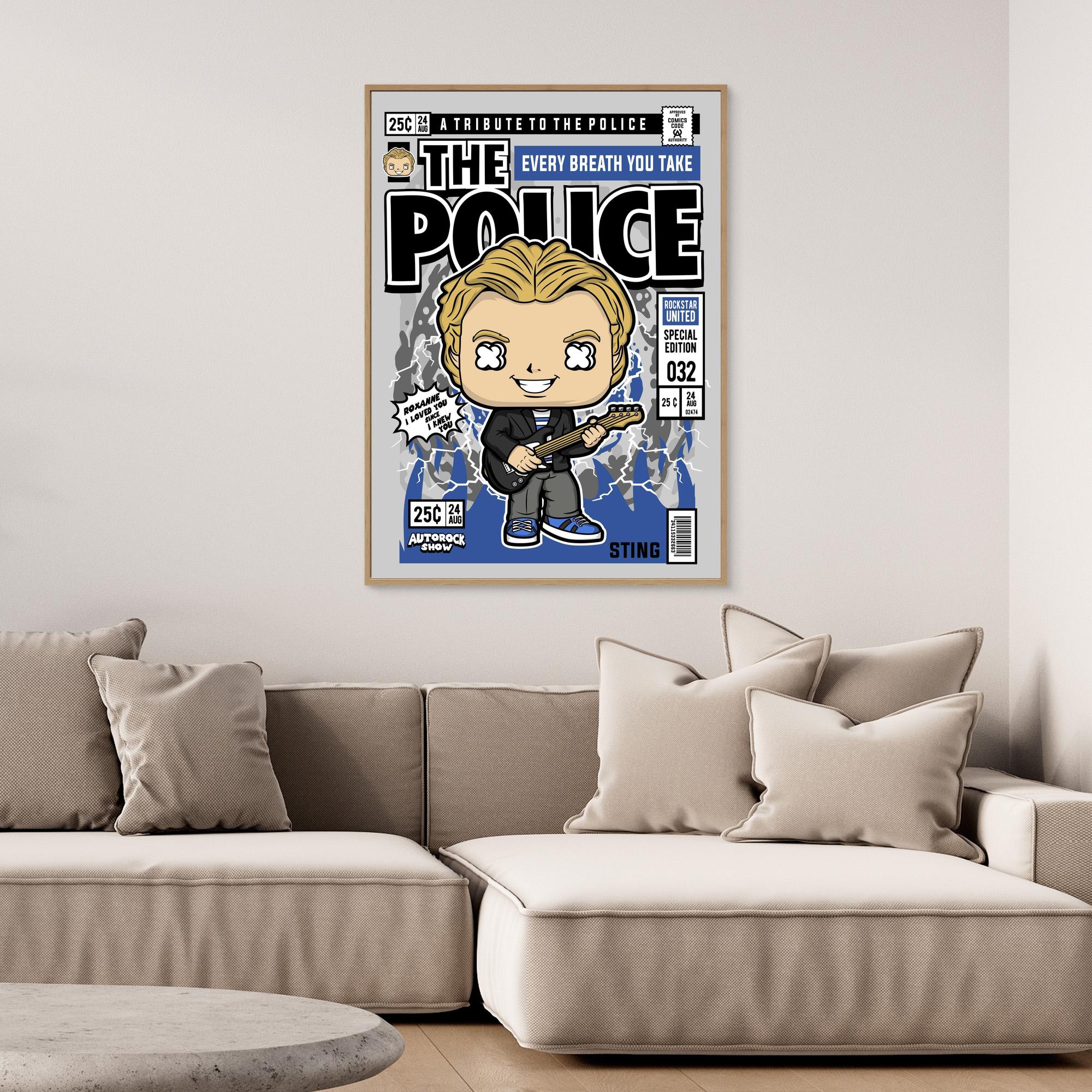 Police Tribute Wall Art Print for Music Rooms & Studios - Framed Pop Art