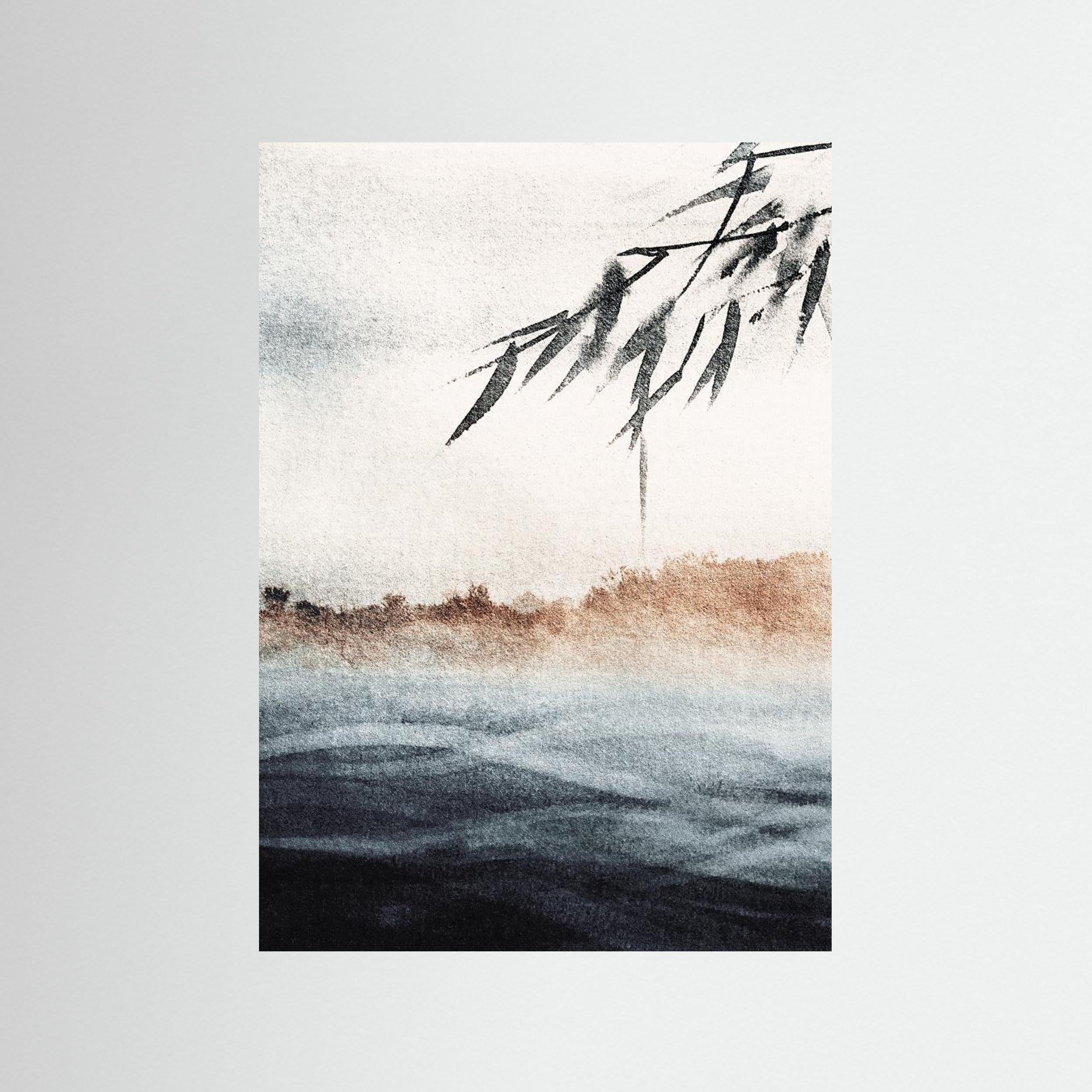 Japandi Bamboo Abstract Wall Art | Zen Nature Print for Living Room - Framed Pop Art
