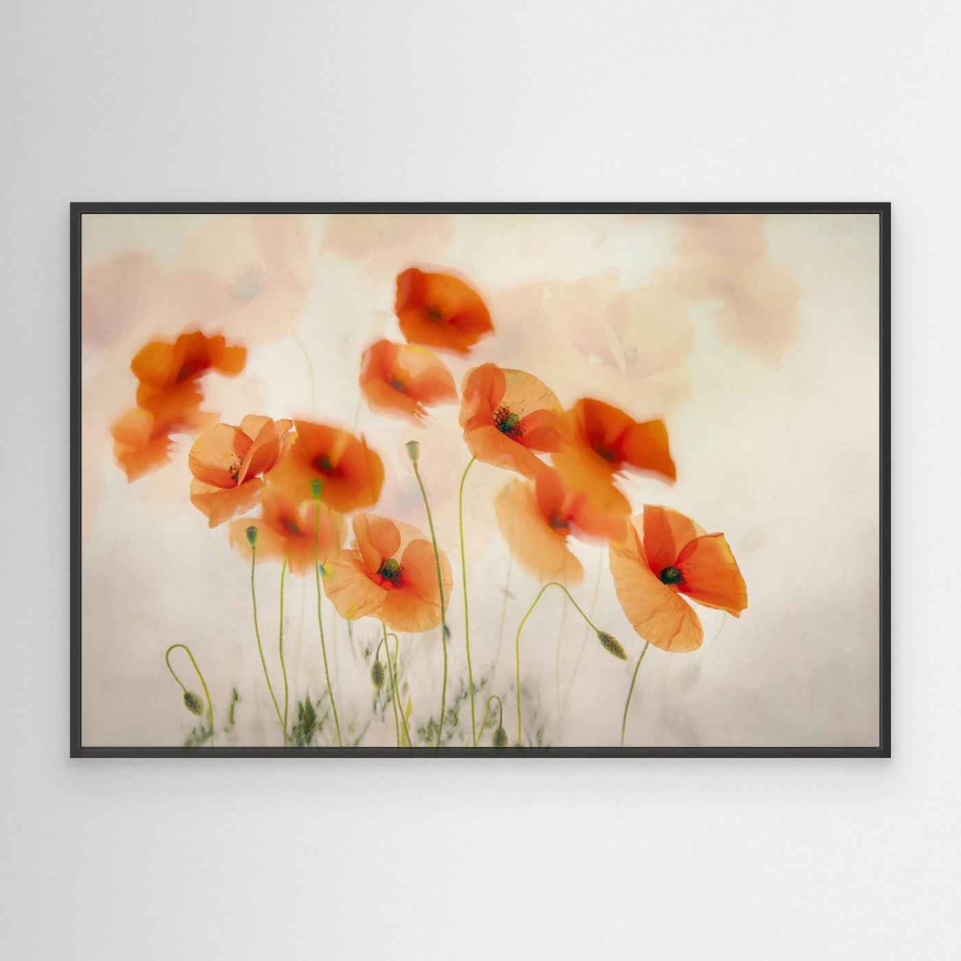 Orange Poppy Wall Art | Boho Floral Bedroom Decor