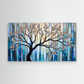 Modern Tree Wall Art | Blue Abstract Nature Decor for Living Room