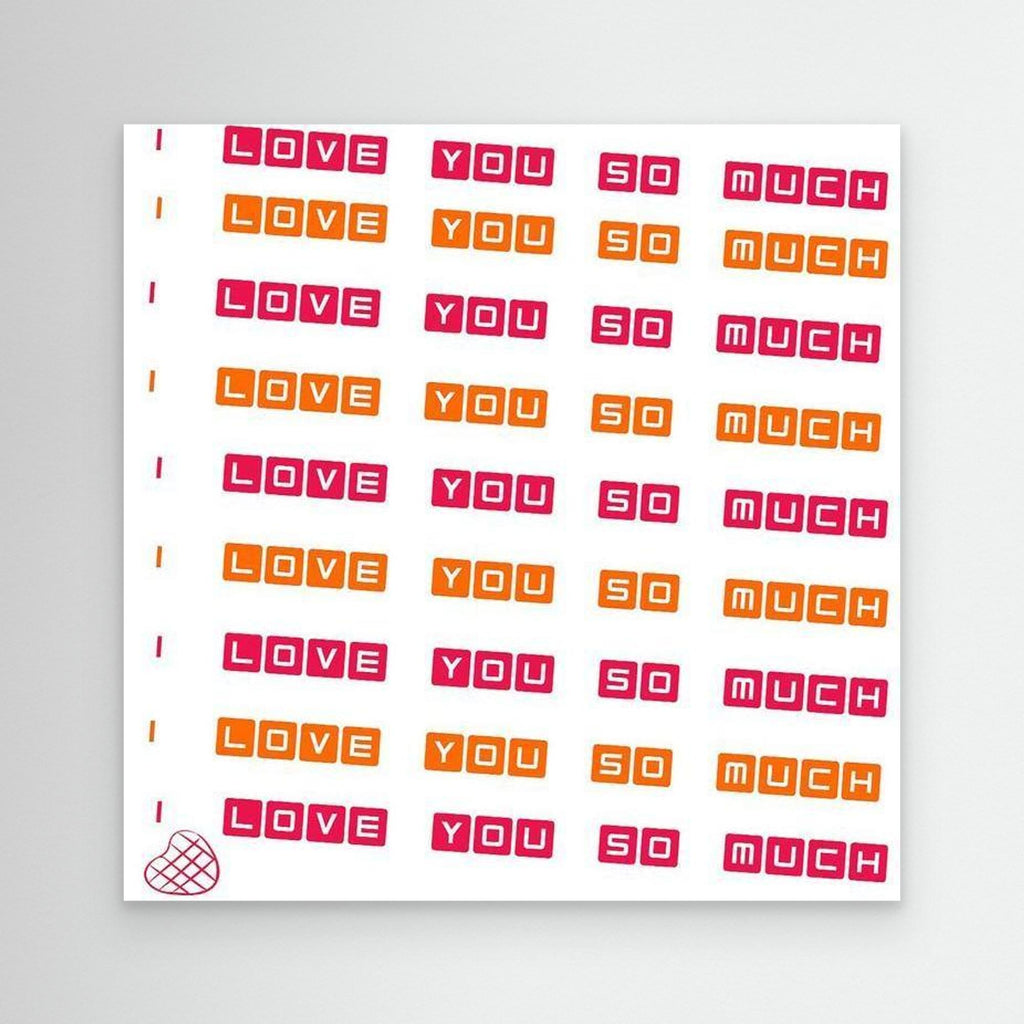I Love You So Much Wall Art | Retro Pink & Orange Canvas - Framed Pop Art
