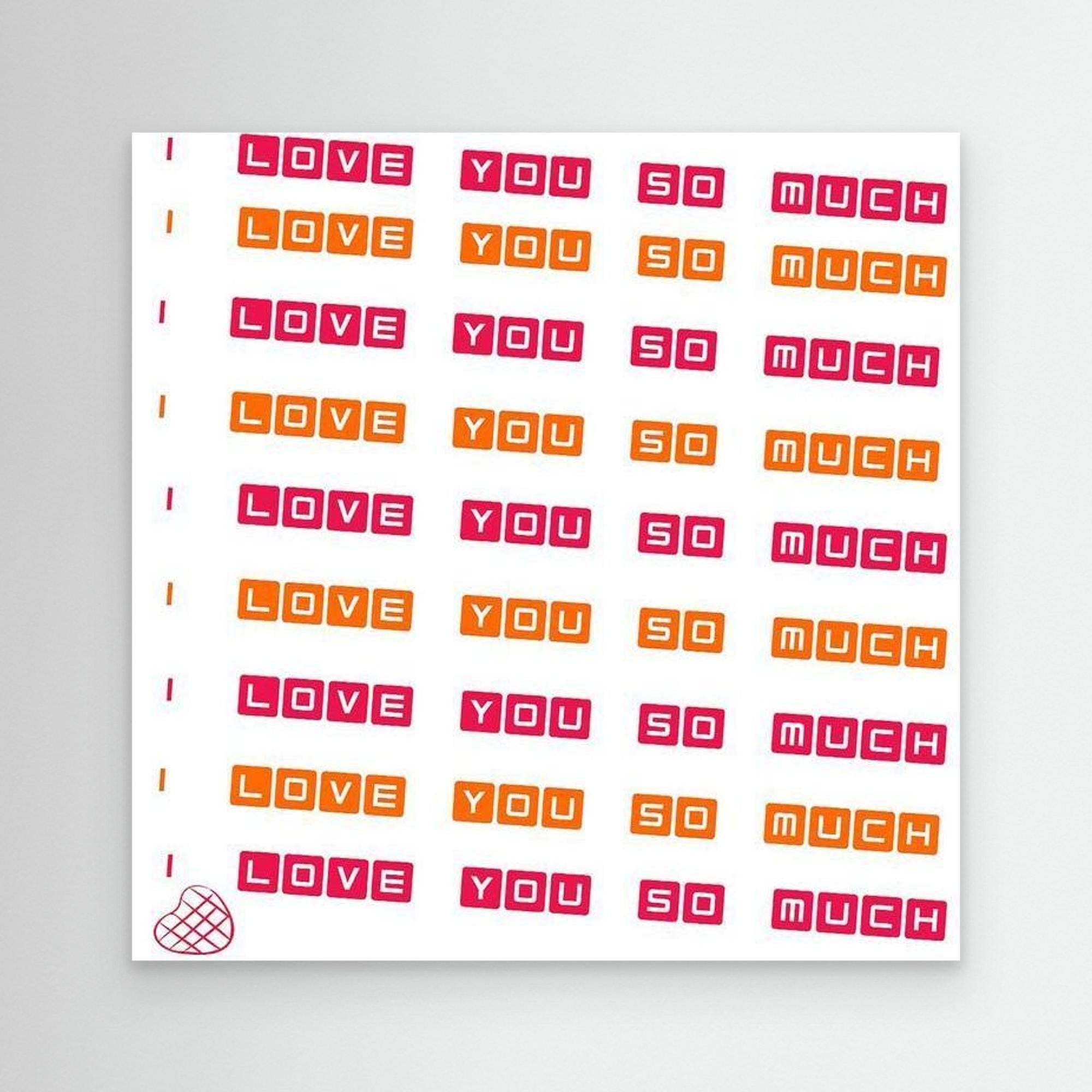 I Love You So Much Wall Art | Retro Pink & Orange Canvas - Framed Pop Art