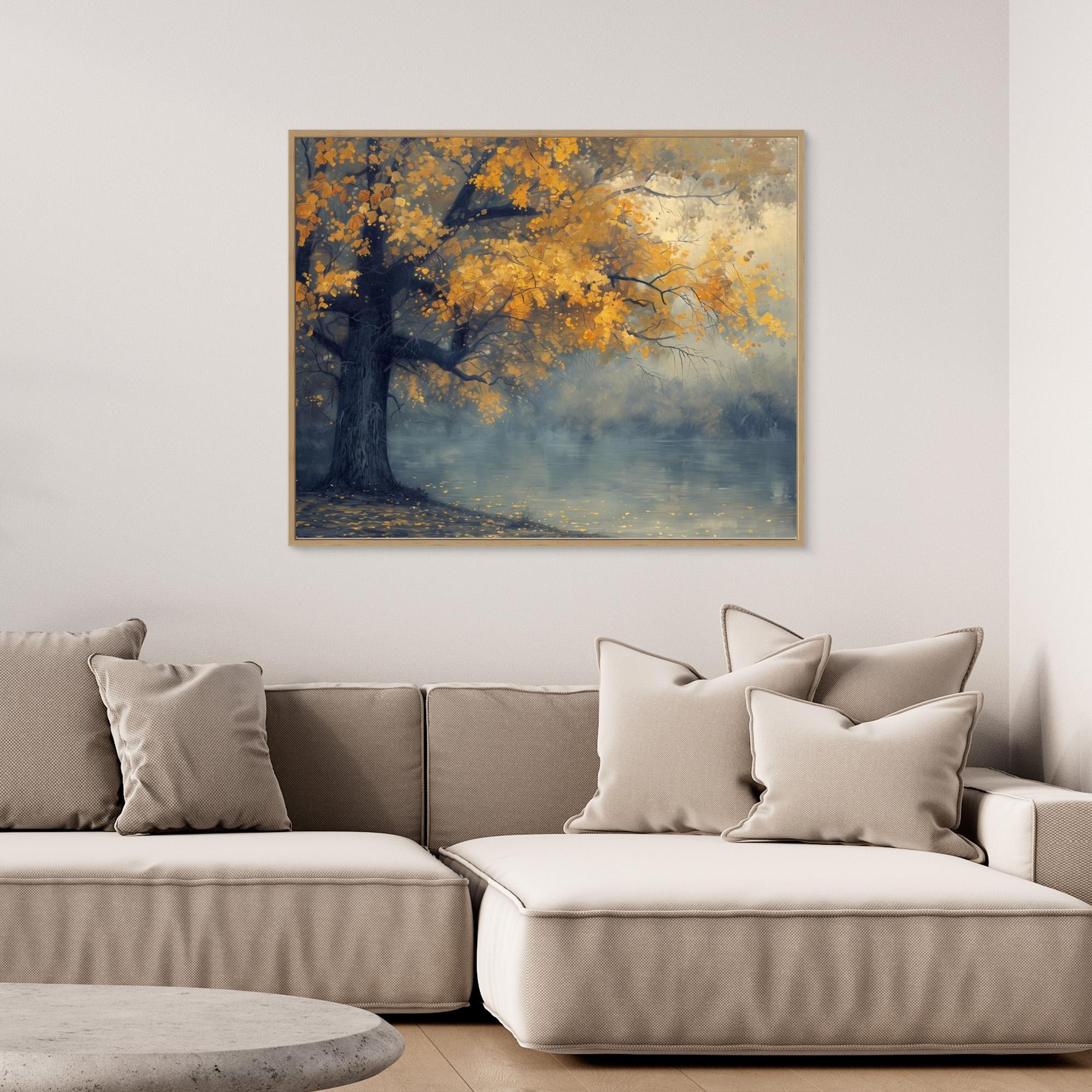Autumn Lake Reflections Canvas - Impressionist Landscape Art