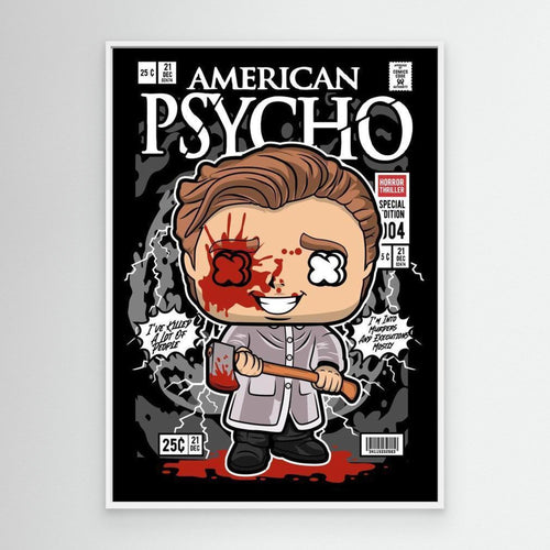 American Psycho Patrick Bateman Comic Style Wall Art - Framed Pop Art