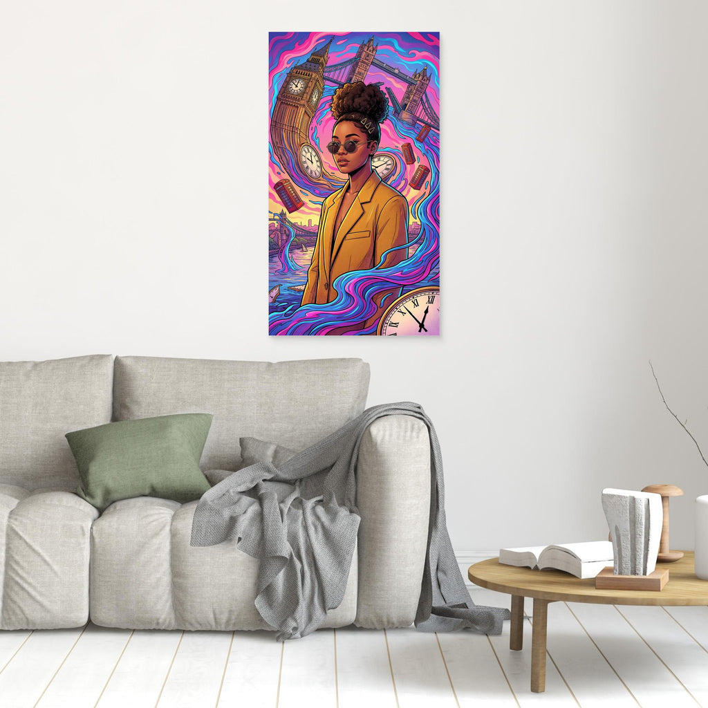 London Dreamscape Surreal Canvas Art | Vibrant Wall Decor - Framed Pop Art