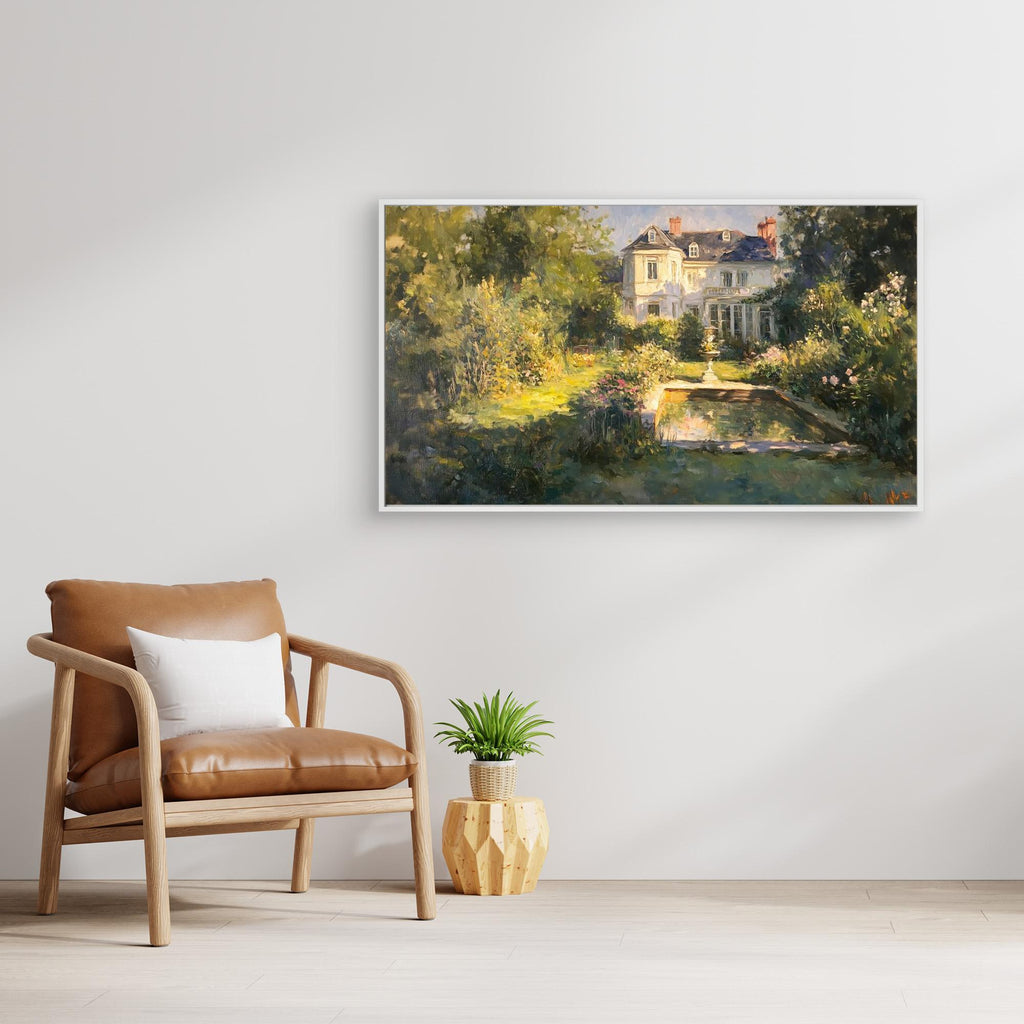 Impressionist Garden & Country House Framed Canvas Art