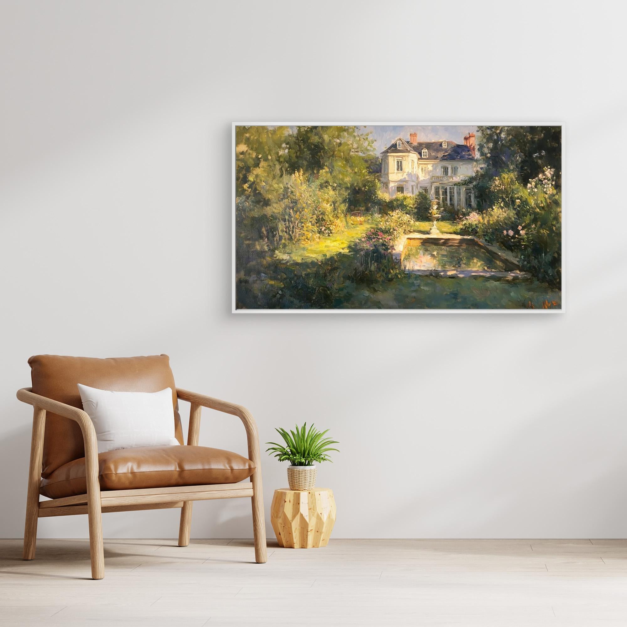 Impressionist Garden & Country House Framed Canvas Art