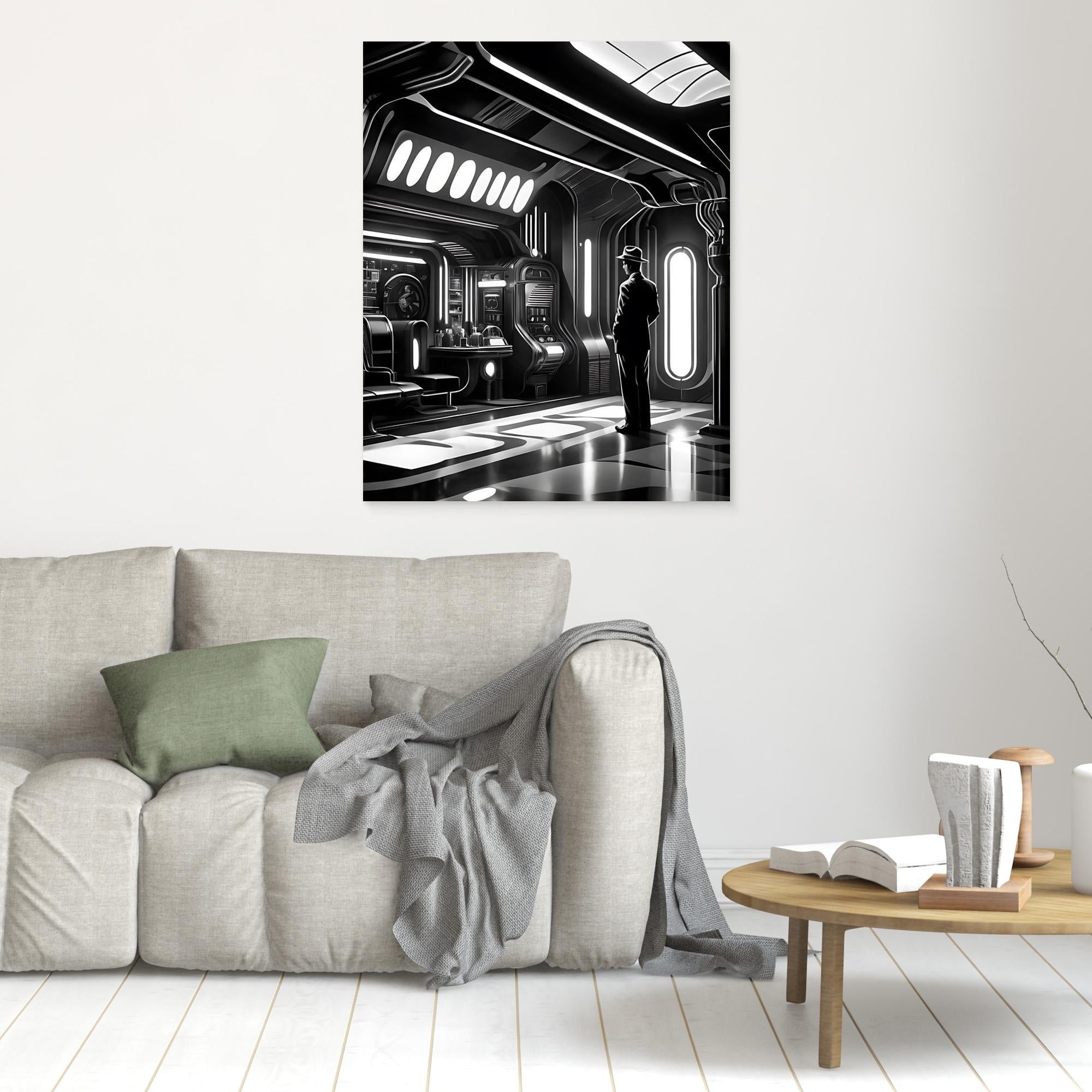 Retro-Futuristic Noir Sci-Fi Wall Art | Canvas Print - Framed Pop Art