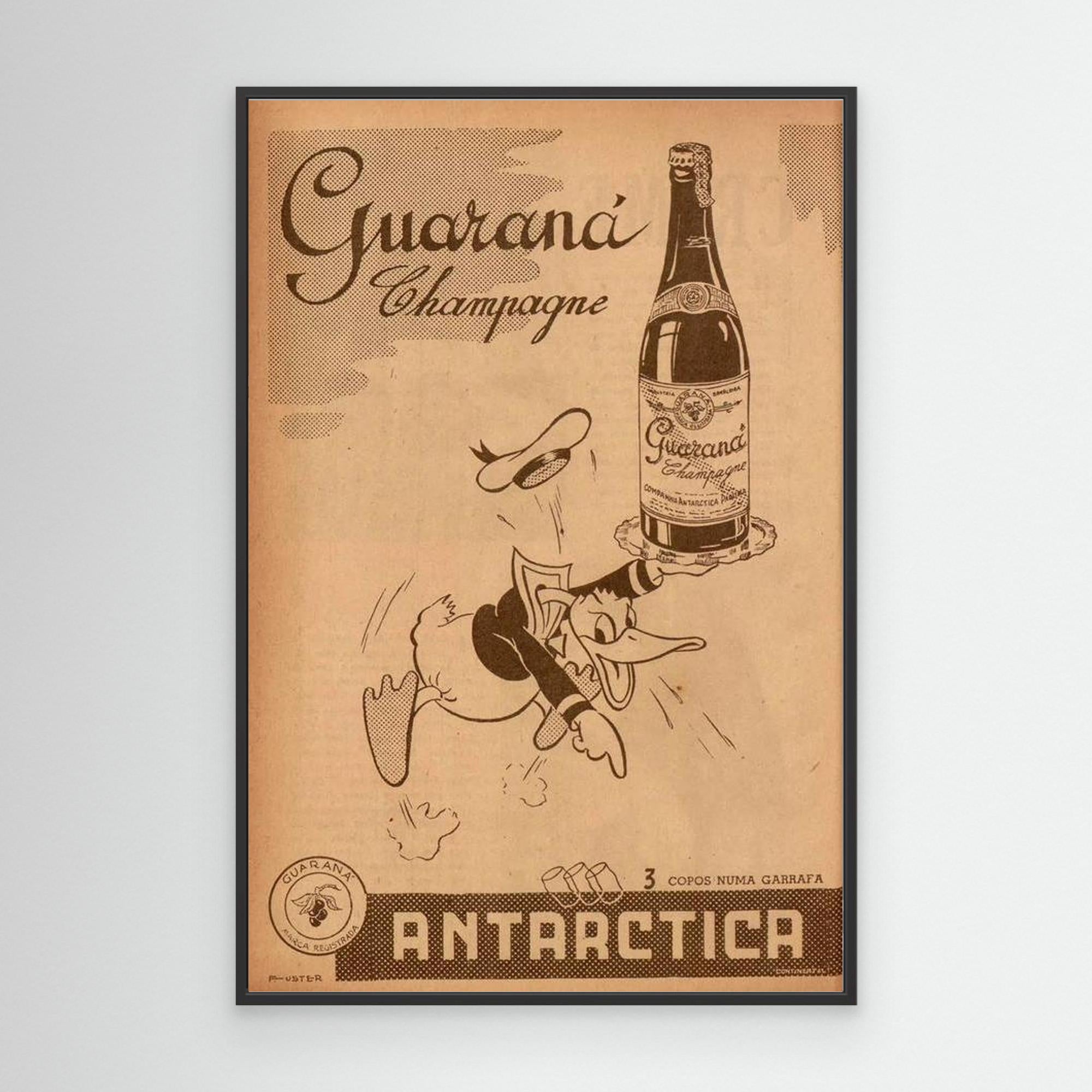 Vintage Guaraná Antarctica Duck Poster | Retro Canvas Print - Framed Pop Art