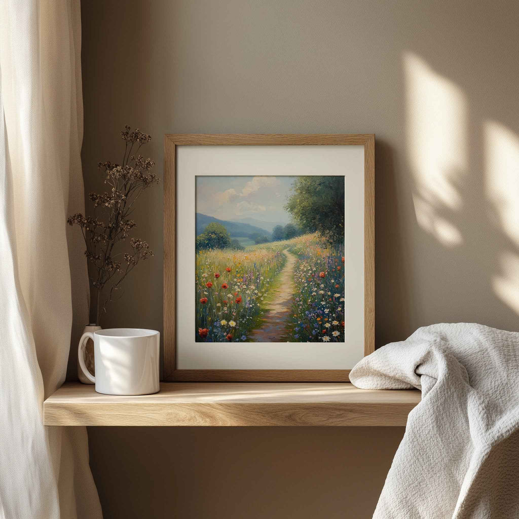 Hallway Wall Art – Wildflower Meadow Path Canvas Print