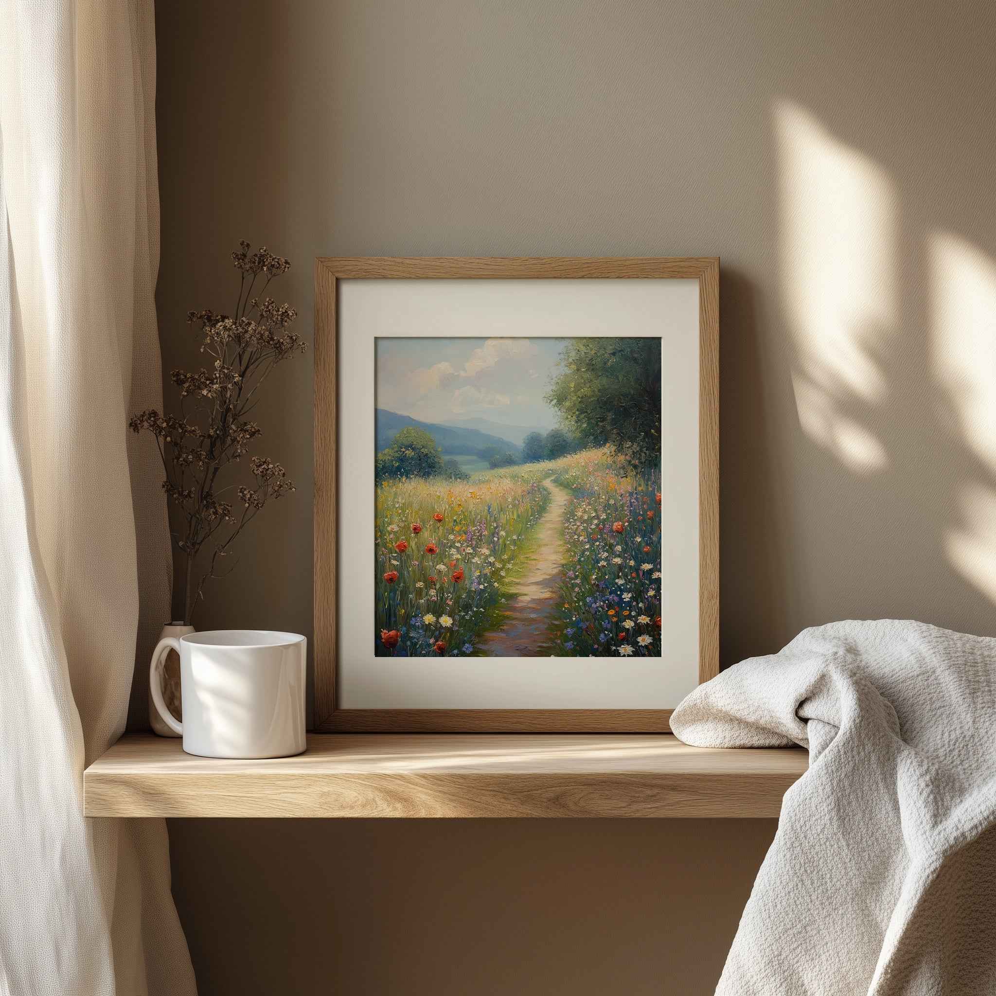 Hallway Wall Art – Wildflower Meadow Path Canvas Print