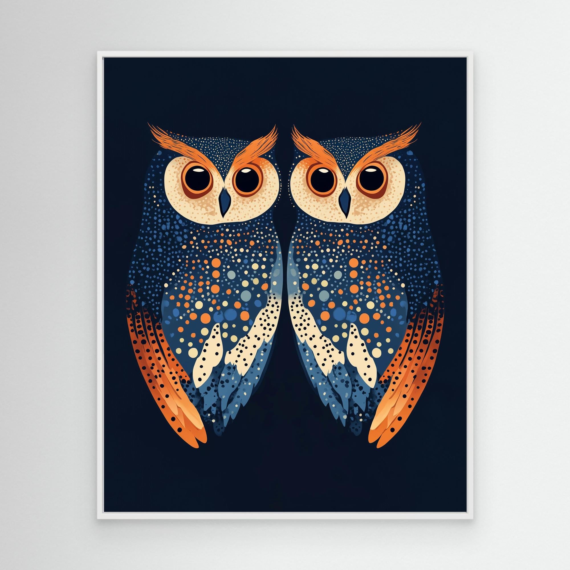 Hallway Wall Art – Modern Owl Canvas Print - Framed Pop Art