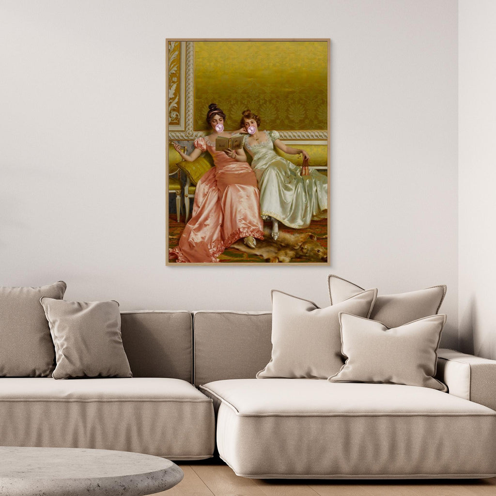 Altered Art Victorian Ladies Bubblegum Canvas Print