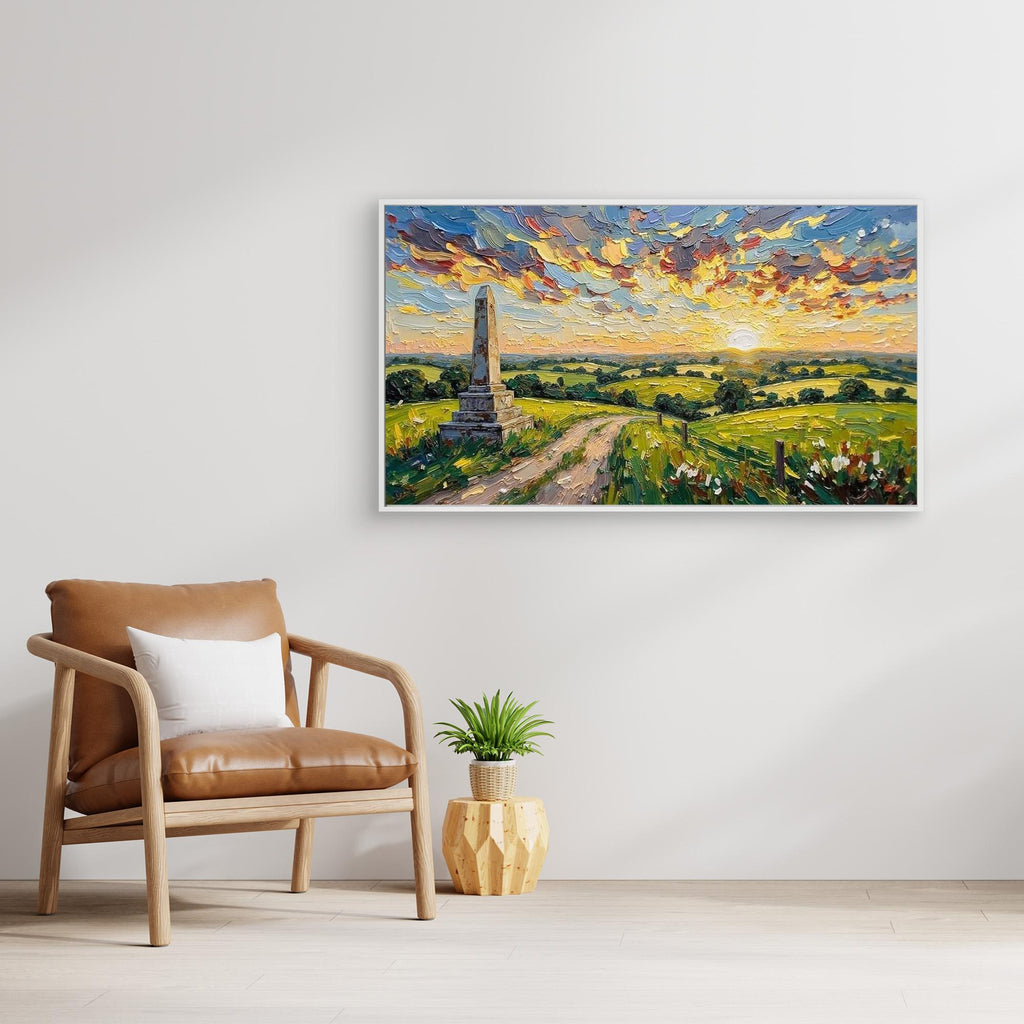Hawkinge Sunset Landscape Wall Art | Living Room Decor