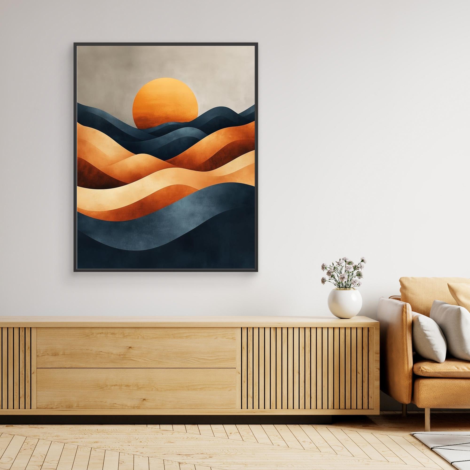 Abstract Desert Sunset Canvas Print | Modern Wall Art UK