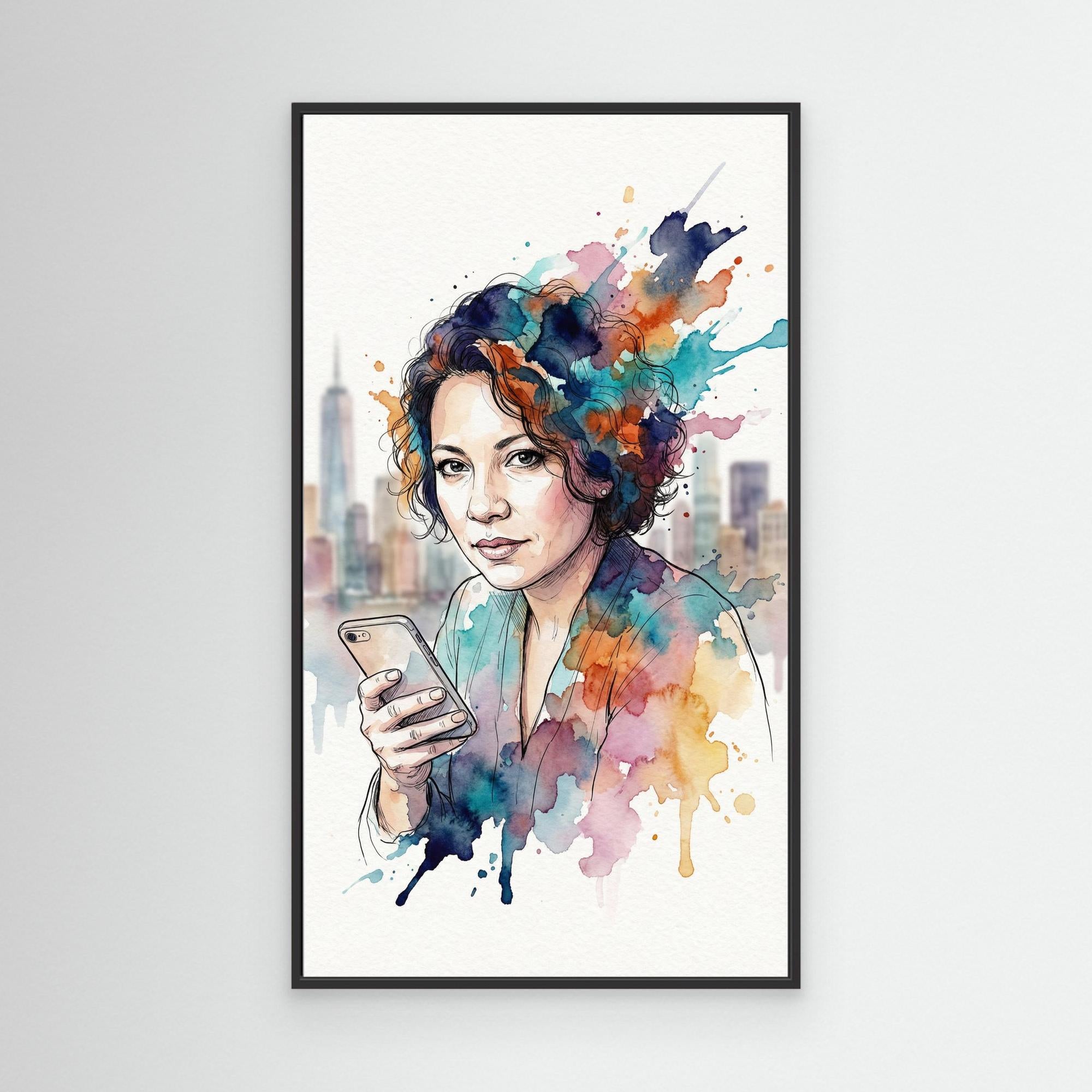 Custom Watercolour Portrait | Personalised Urban Wall Art UK