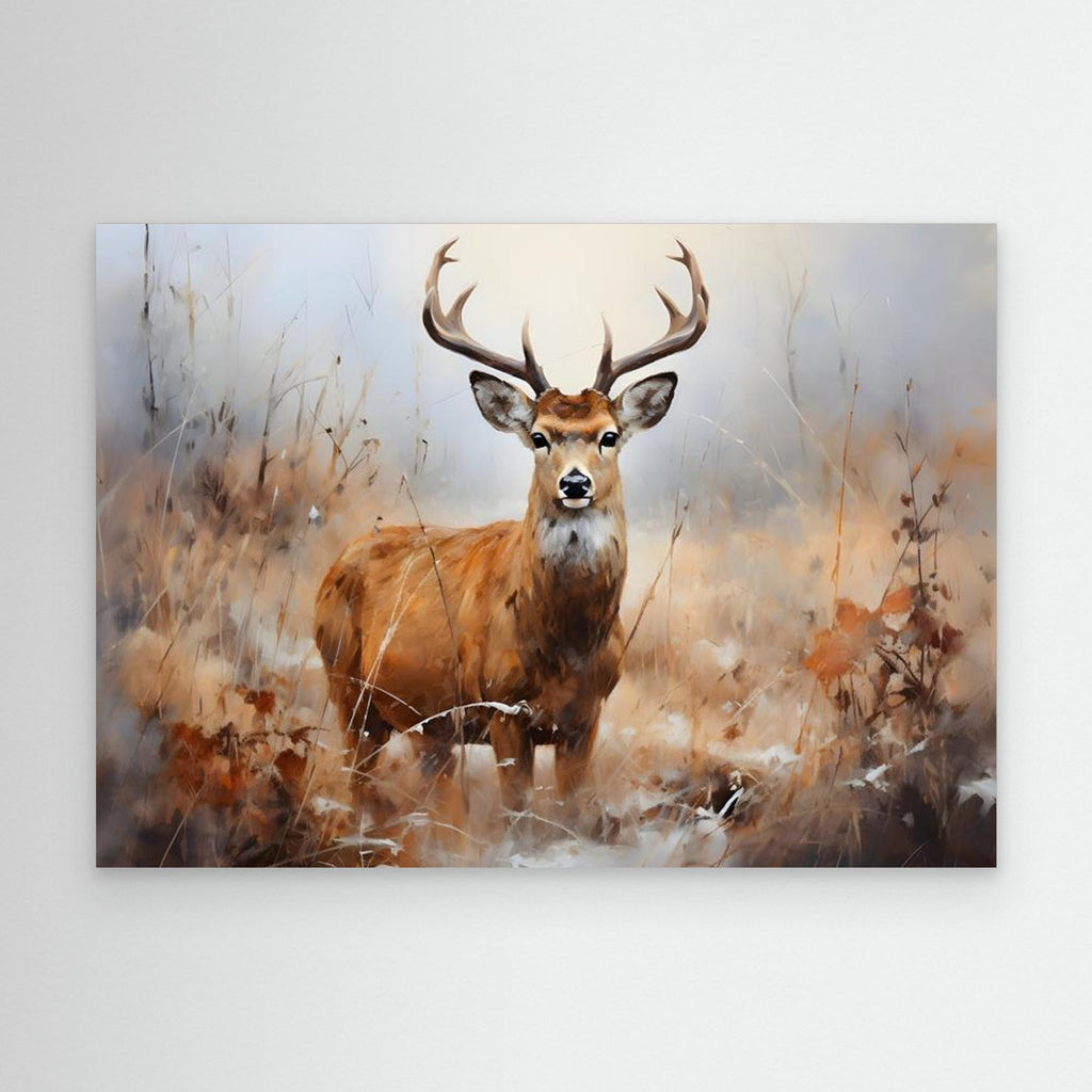 Majestic Stag Canvas Print | Rustic Lodge Hallway Wall Art - Framed Pop Art