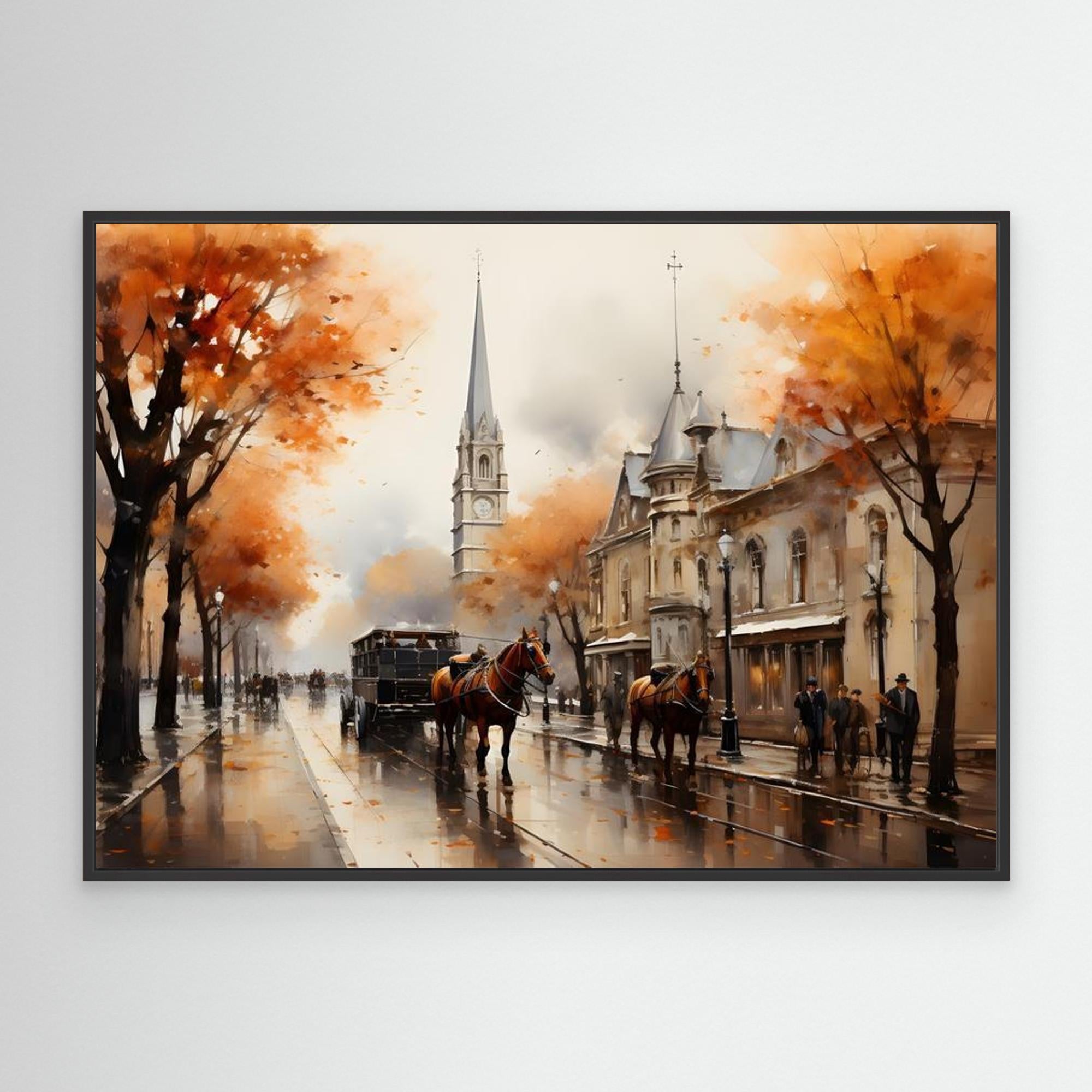 Vintage Cityscape Wall Art | Traditional Living Room Decor - Framed Pop Art