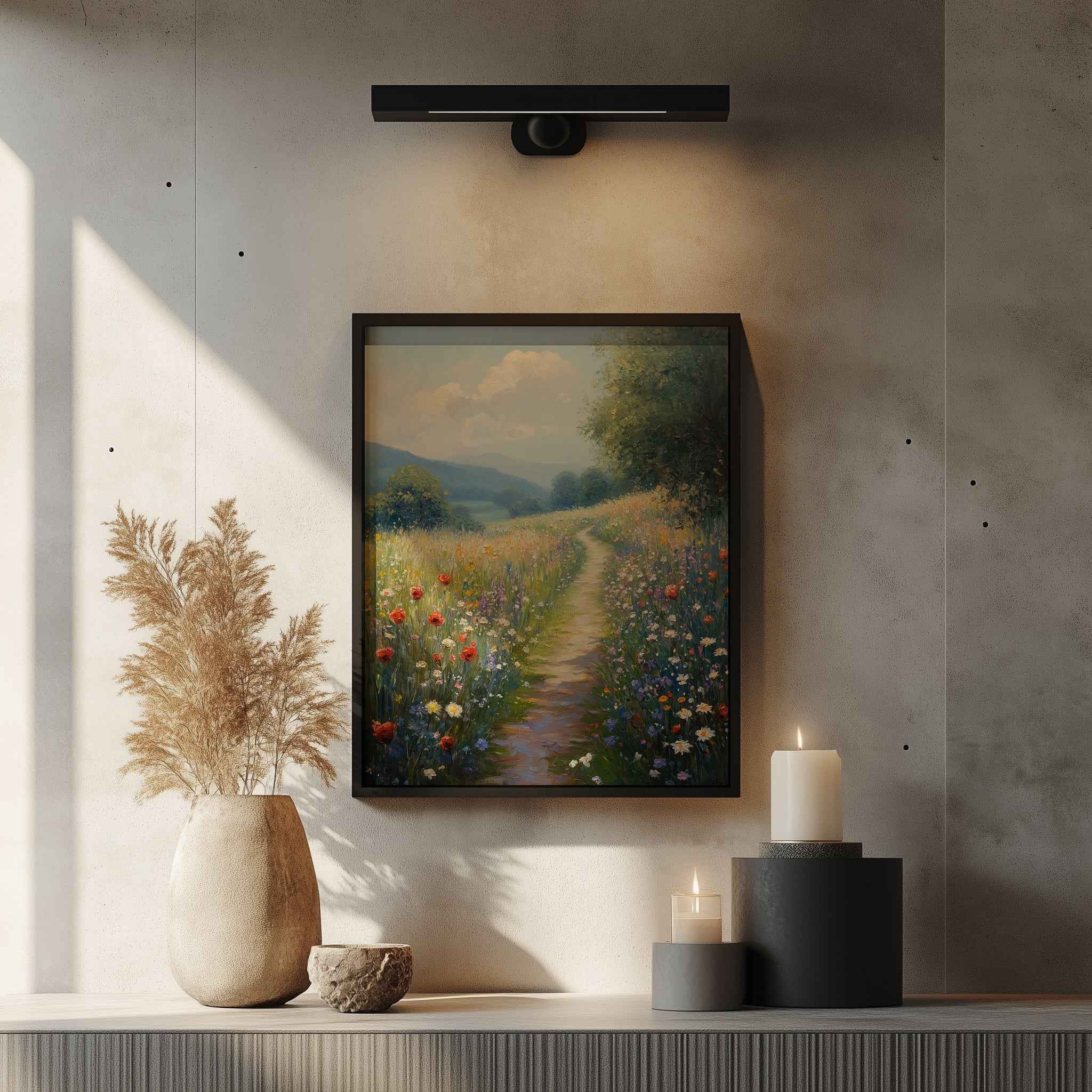 Hallway Wall Art – Wildflower Meadow Path Canvas Print