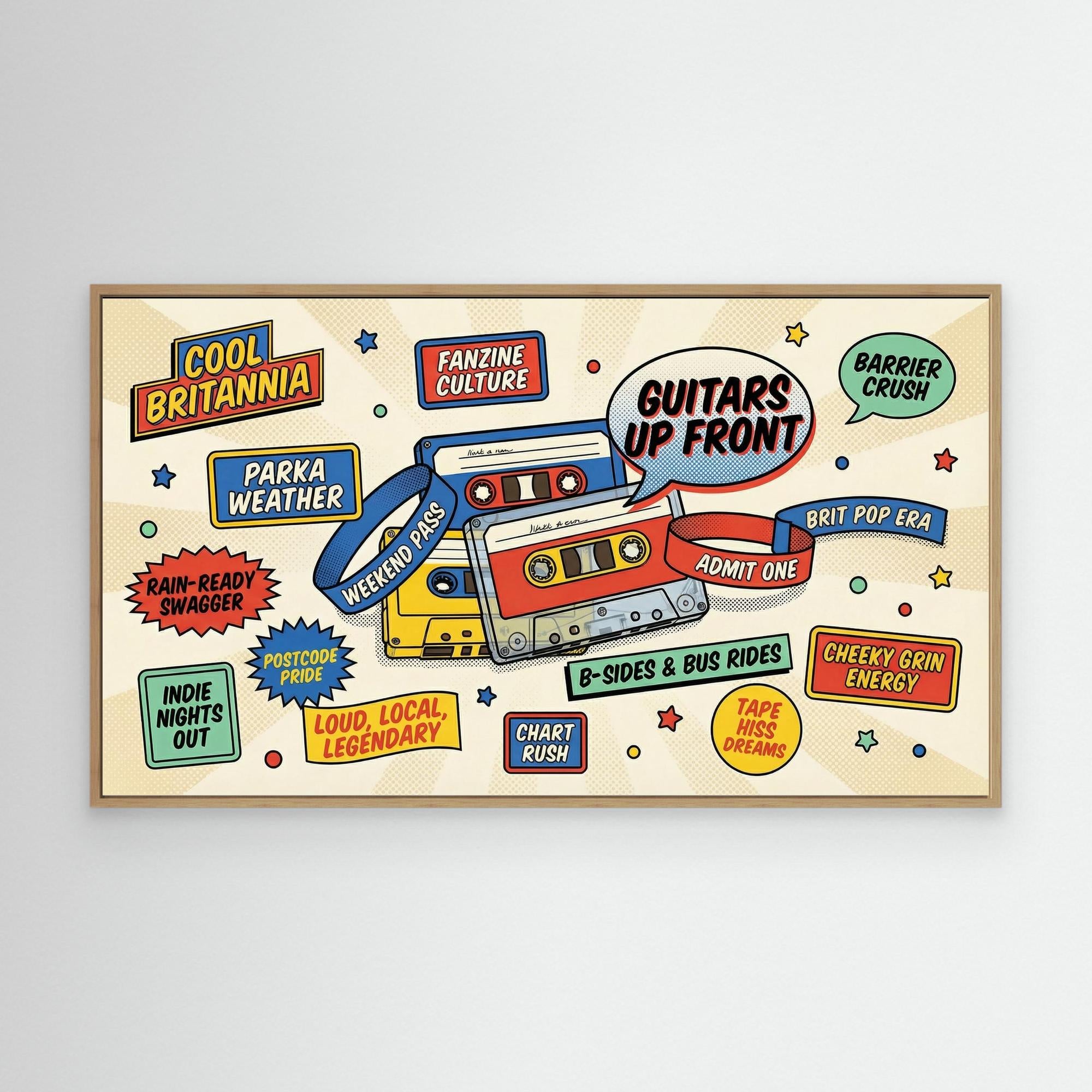 Britpop Cassette Wall Art – Cool Britannia Canvas