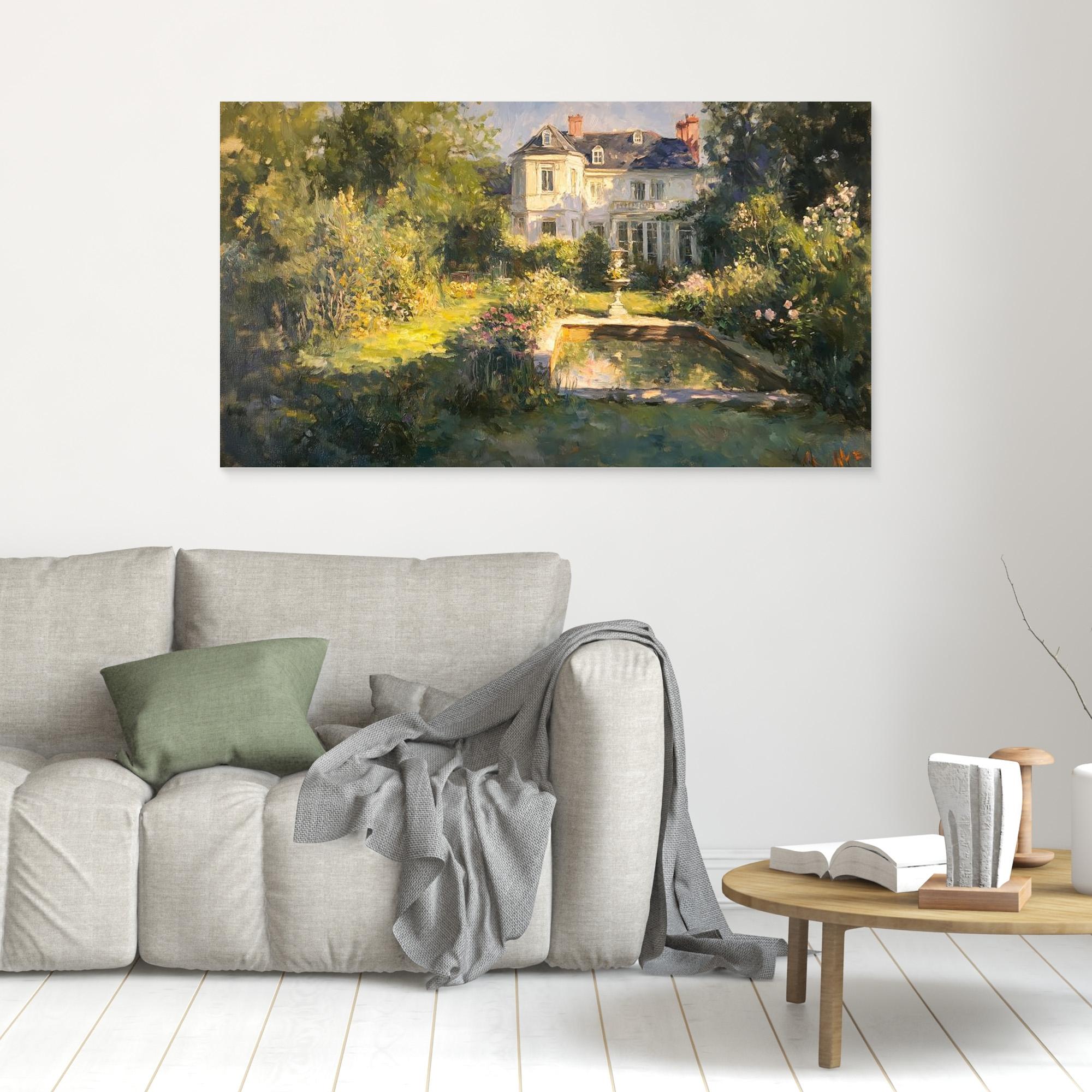 Impressionist Garden & Country House Framed Canvas Art