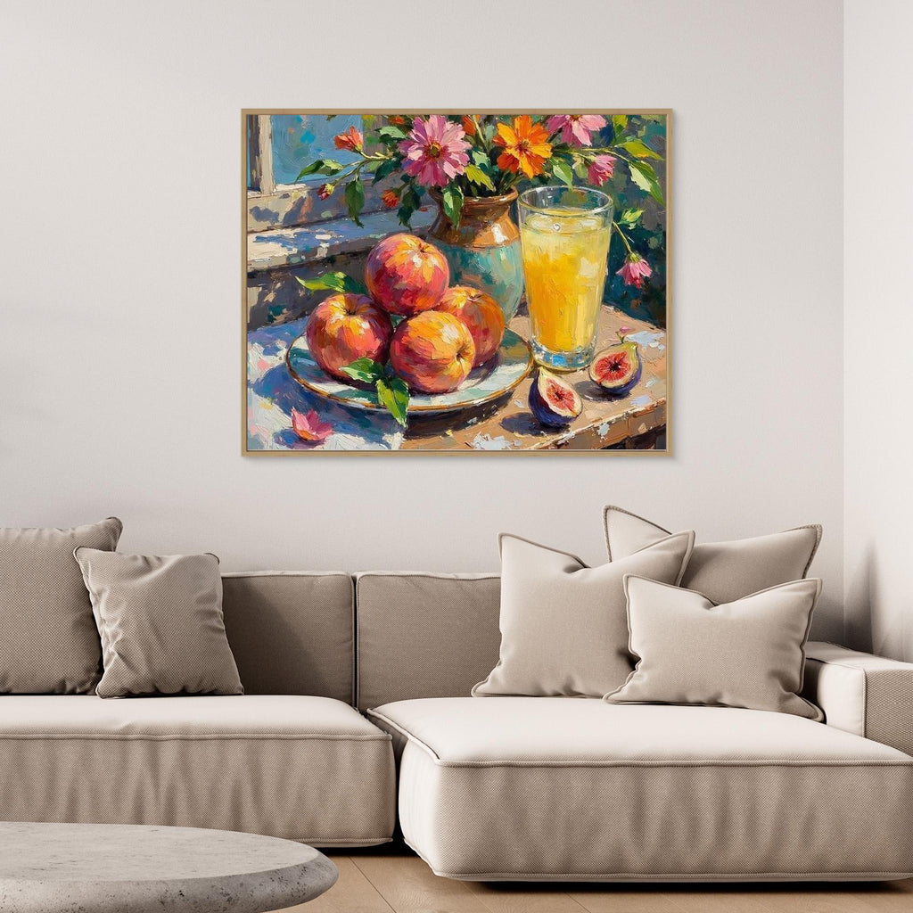 Sunny Kitchen & Hallway Wall Art | Vibrant Fruit Still Life - Framed Pop Art