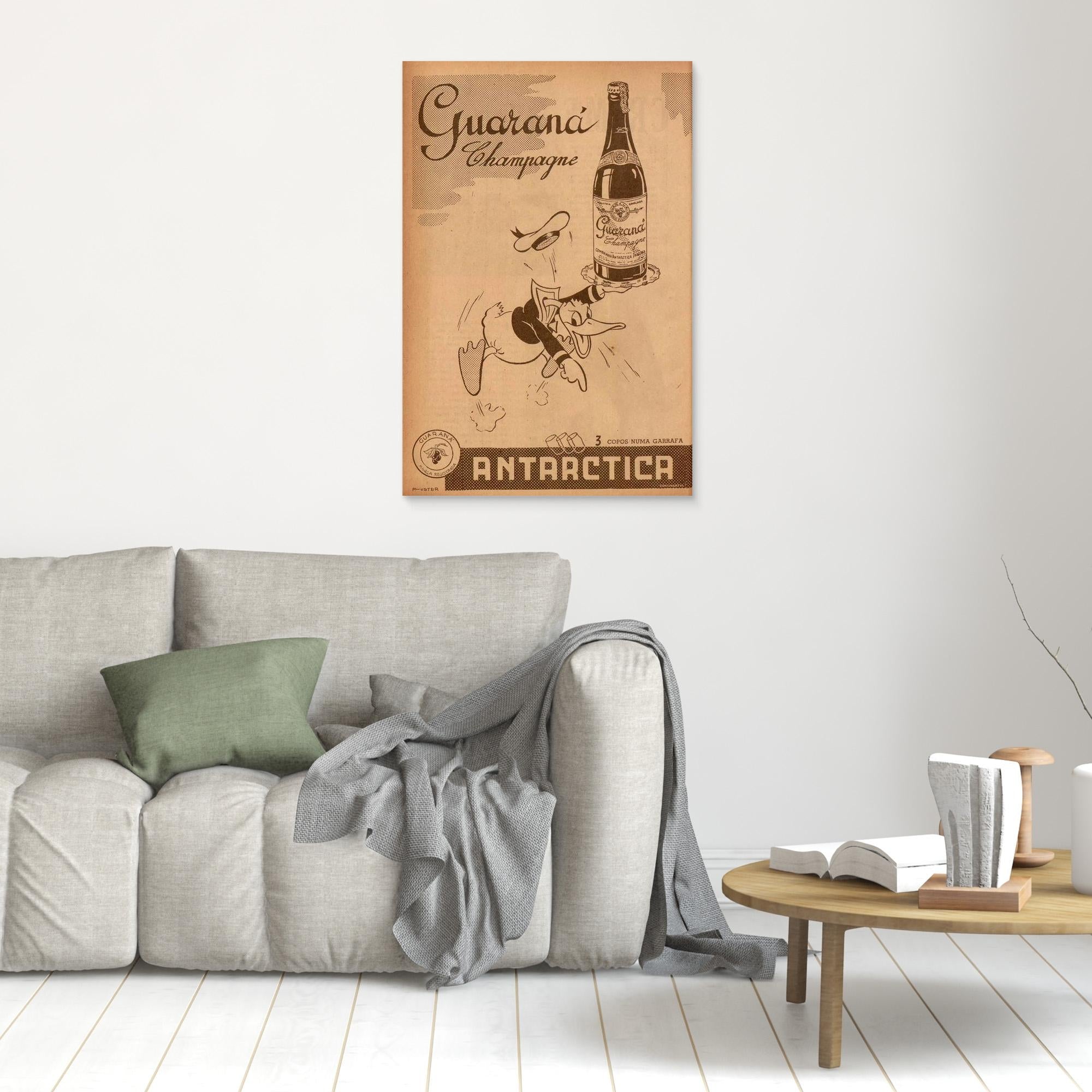 Vintage Guaraná Antarctica Duck Poster | Retro Canvas Print - Framed Pop Art